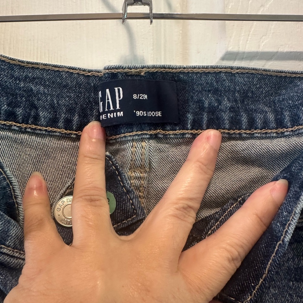 GAP Blue Straight Leg Jeans with Classic Indigo Wash - Picture 2 of 13